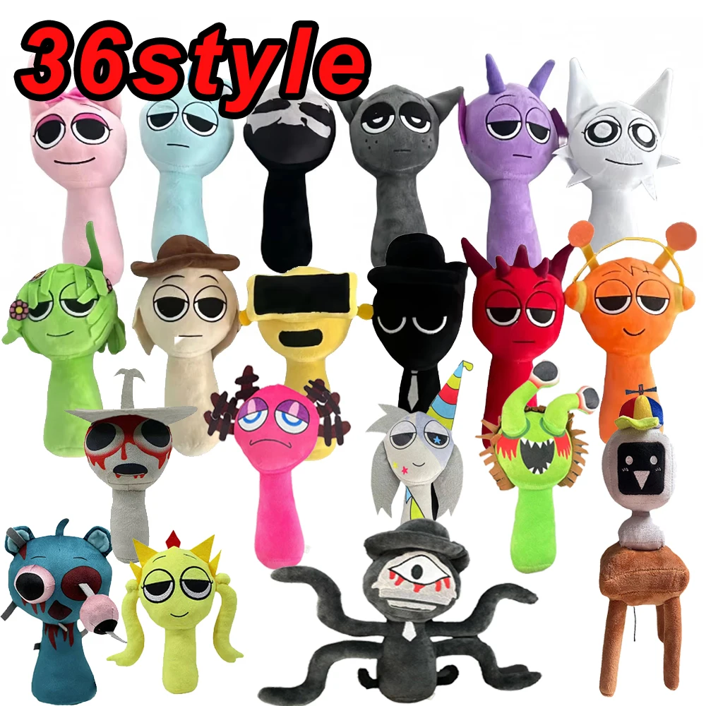 36styles Sprunki Plush Toys Sprunki Incredibox Plush Doll Sprunki Game Pillow Kids Birthday Gifts Stuffed Dolls Christmas Gift