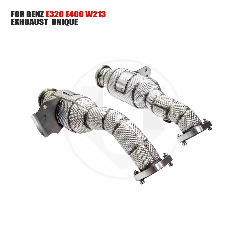 UNIQUE Exhaust Manifold Downpipe for Mercedes-Benz E320 E400 Car Accessories With Catalytic converter Header Without cat pipe