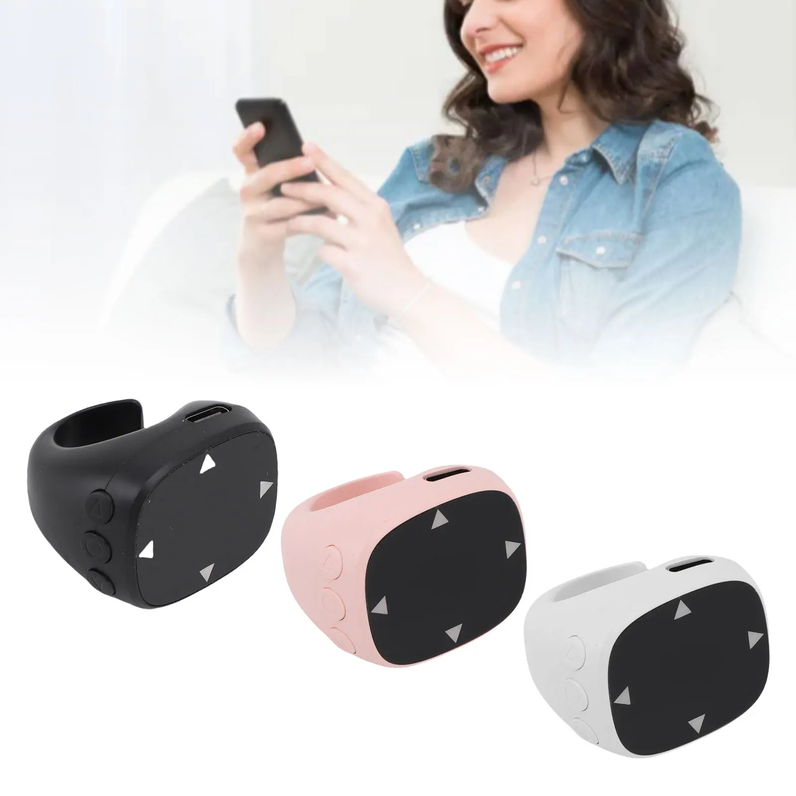 Page Turner Clicker Fingertip Bluetooth Remote Control Portable Anti Interference Up Down Scrolling Fast Connection for Tablet