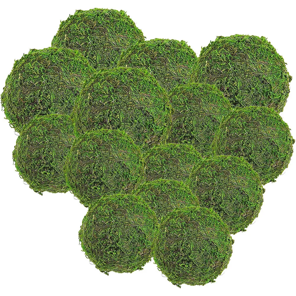 

14pcs Simulated Moss Ball Decor Home Ornament Vase Bowl Filler Wedding Party Decoration Diy Landscape Garden Adornment