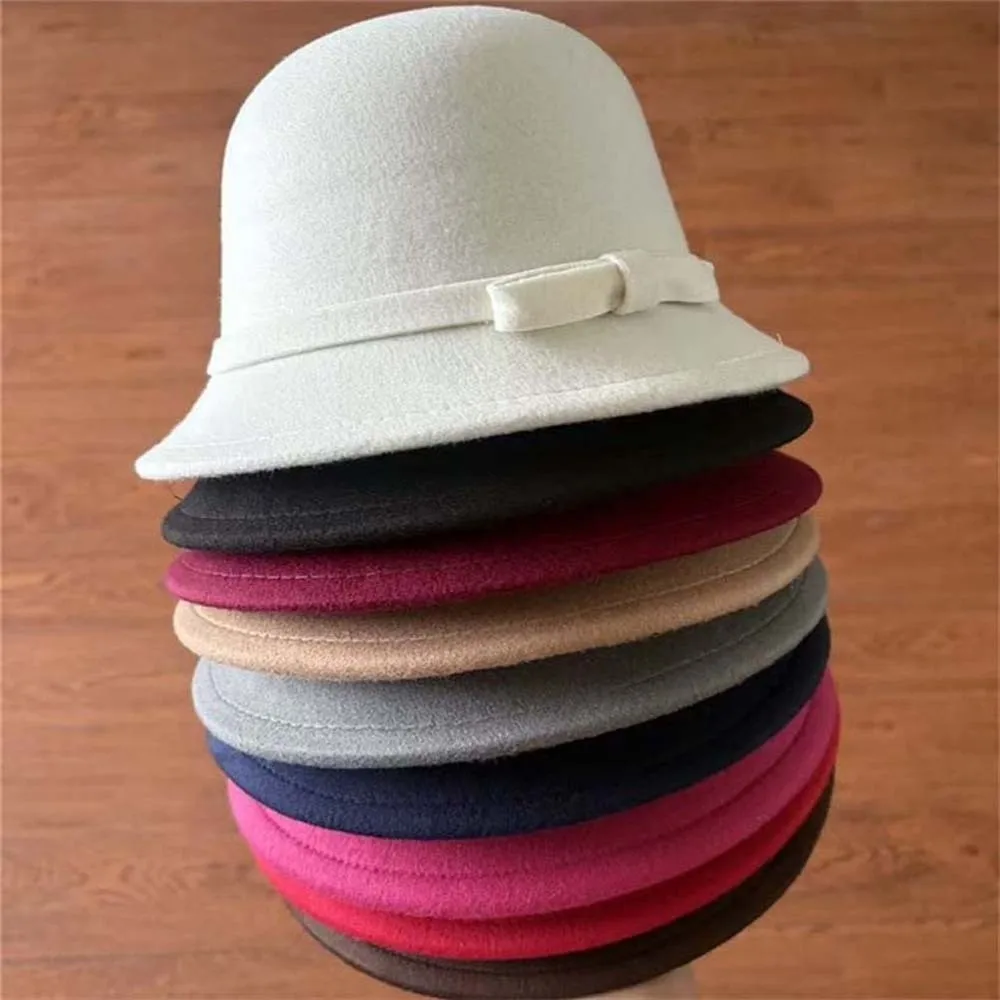 Koreanischer Wintermütze-Stil, warme Wollmütze, weicher Filzmütze, Retro-Klappmütze, einfarbig, schickes Design, Vintage-Fedora-Mütze, modische Damenmütze. – Detail 11