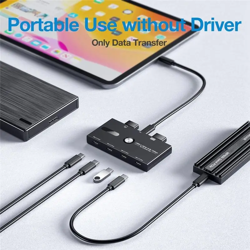 AEE2-10Gbps USB C Hub, 6 Ports USB C Splitter, USB C To USB C Hub For PC, Laptop,HUB Hub 3.2 Gen2 4-Port USB C Splitter