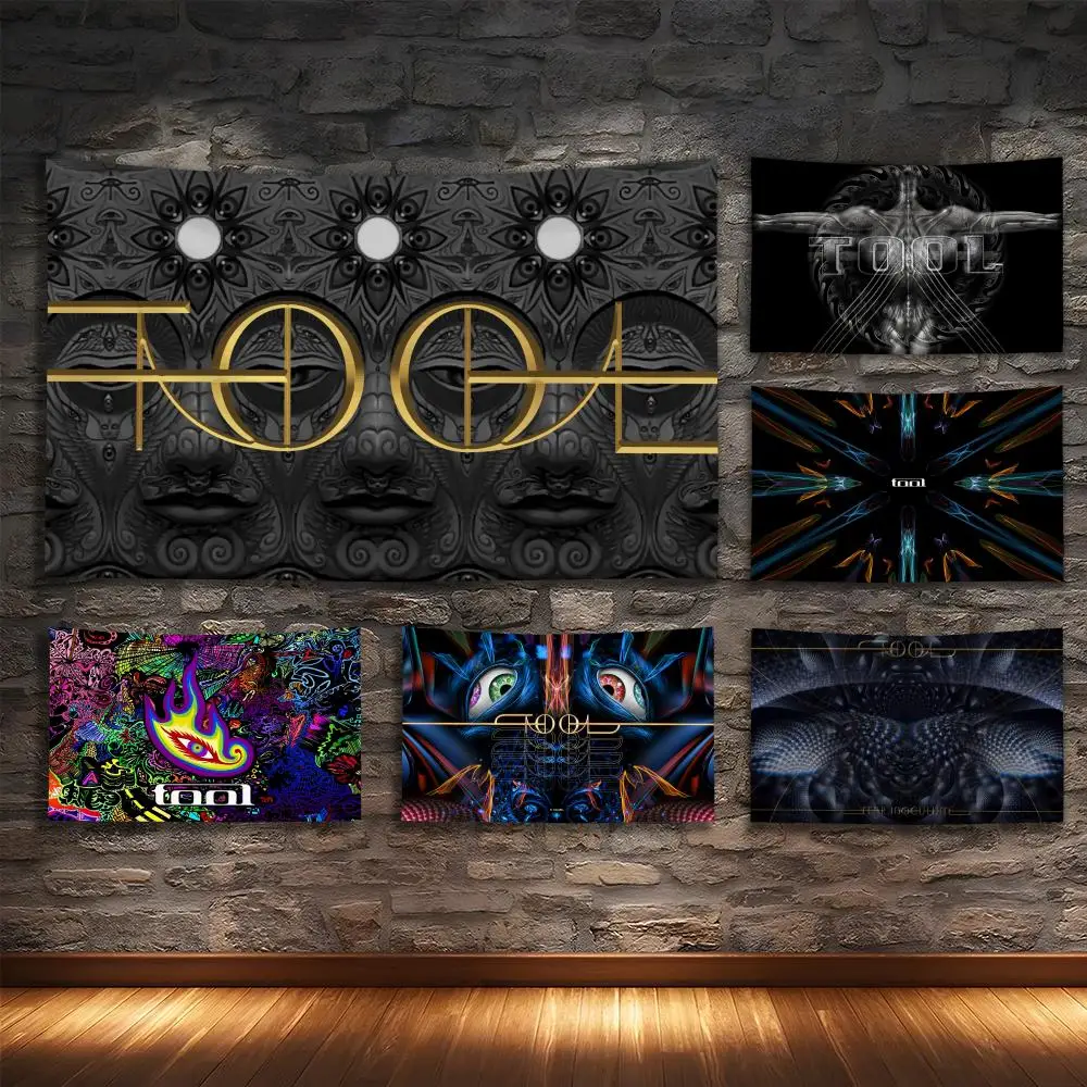 

T-TOOLS Heavy Rock Band Tapestry Custom Living Bedroom Party Dormitory Interior Wall Bohemian Decoration Attached Clip