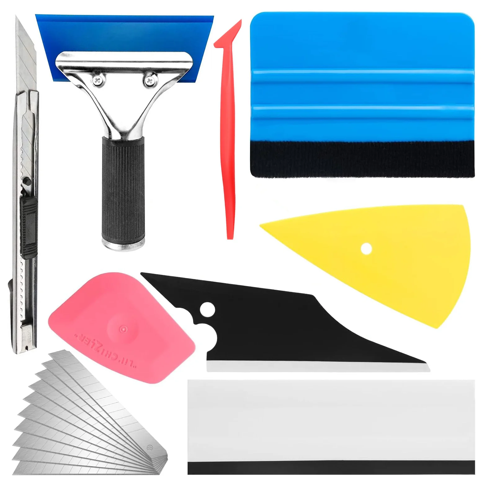 18 قطعة مجموعة أدوات تغليف الفينيل مجموعة أدوات تغليف السيارات نافذة فيلم التلوين أداة السيارات احباط مجموعة الفينيل تينت ممسحة مكشطة القاطع سكين #1
