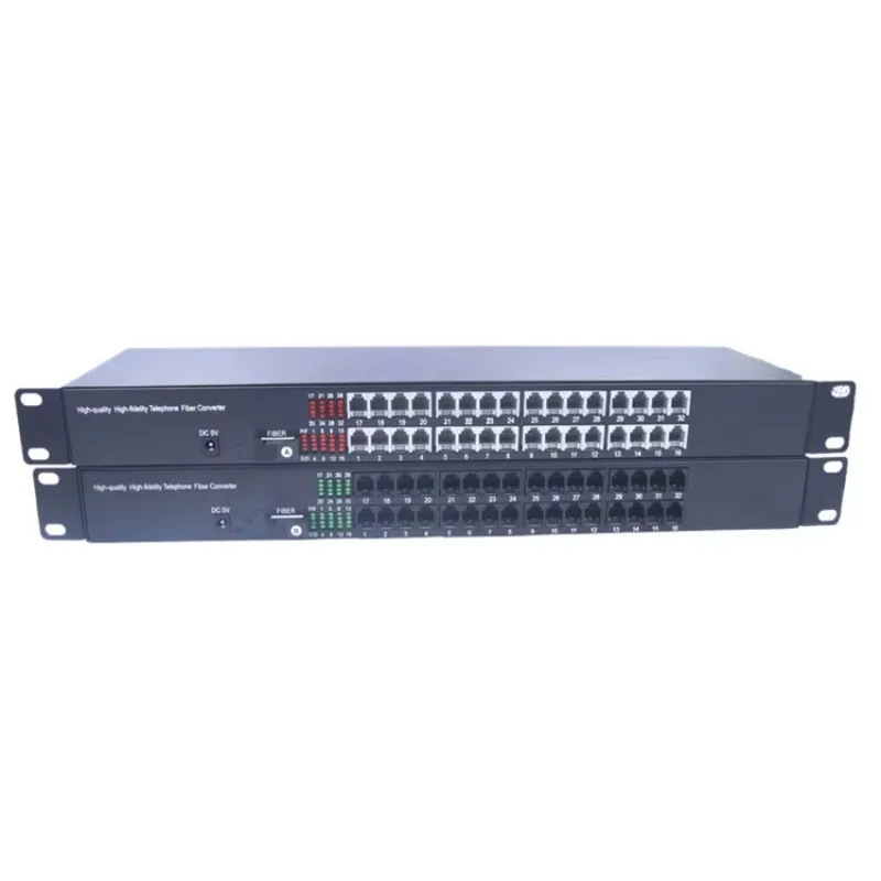 32-Channel Fiber Optical Telephone Converter PCM Multiplexer Audio Video Converter Transmitter Telephone Splitters & Converters