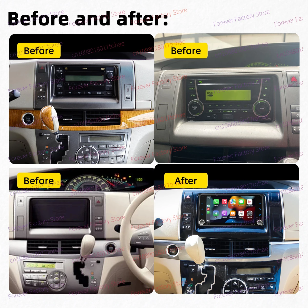 Für Toyota Previa XR50 2007-2019 Estima Tarago 2006-2016 Carplay Autoradio 2Din Android Radio 7 "Stereo auto Multimedia Kopf Einheit