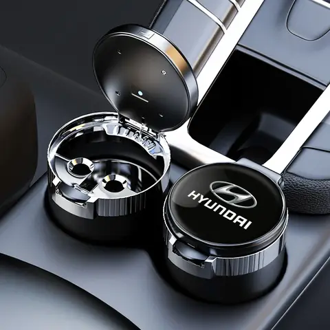 Auto Aschenbecher Led Licht mit Abdeckung Abgedeckt Auto Im Auto Multi-funktion Für Hyundai ACCENT Elantra N Linie Leistung IX35