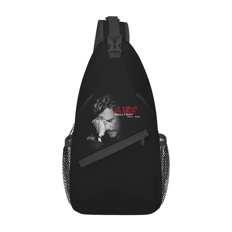 

Hallyday Sling Chest Crossbody Bag Men Casual France Rock Singer Shoulder Backpack for Hiking