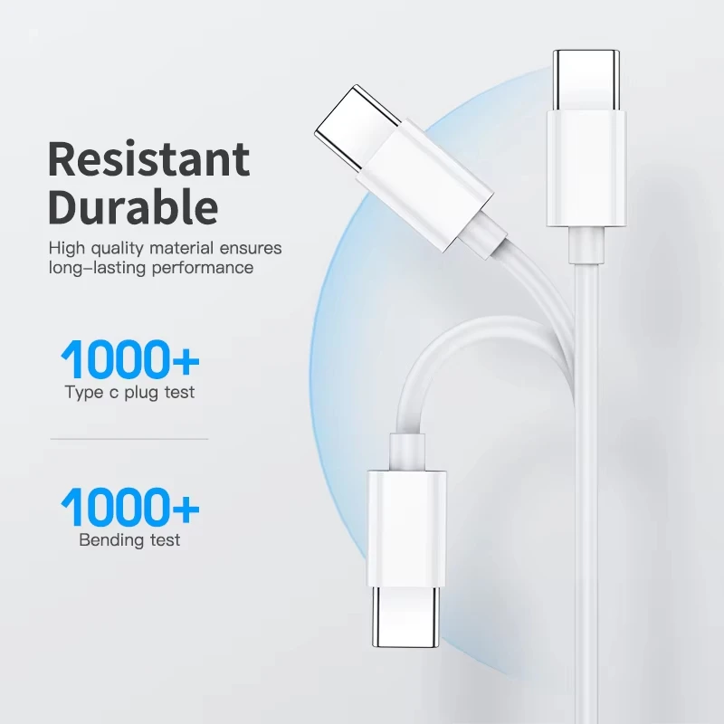 NNBILI 3 قطعة العالمي 100 واط شاحن سريع USB C إلى نوع C كابل شحن سريع سلك بيانات الحبل لسامسونج هواوي Xiaomi USBC كابل