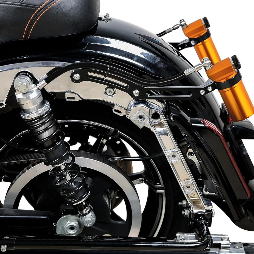 Motorcycle Adjustable Remote Reservoir Rear Suspension Shocks Fit For Harley Touring 2014-2025