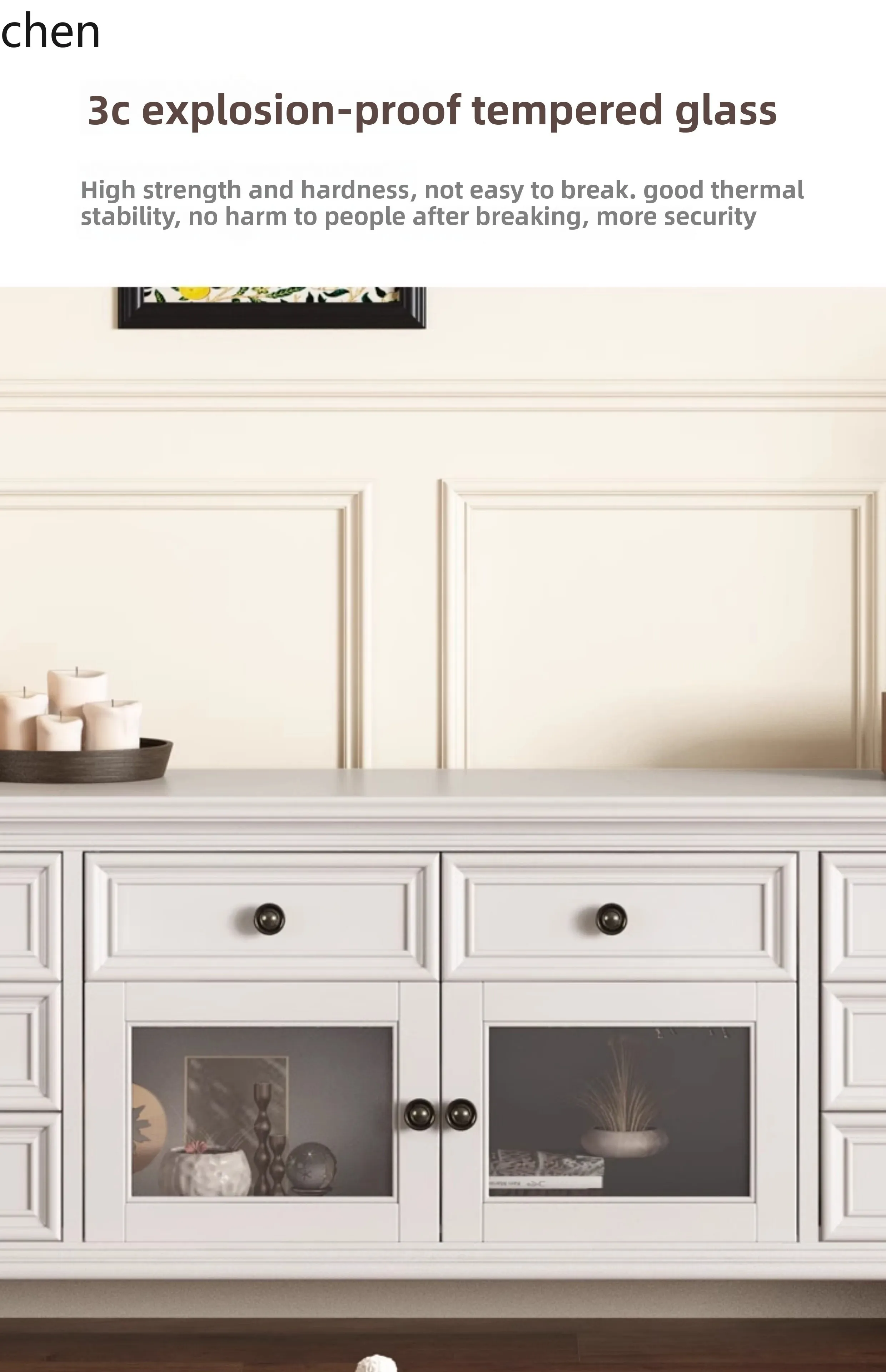 HXL Pure Solid Wood TV Cabinet and Coffee Table Set Living Room Glass Door Storage Cabinet