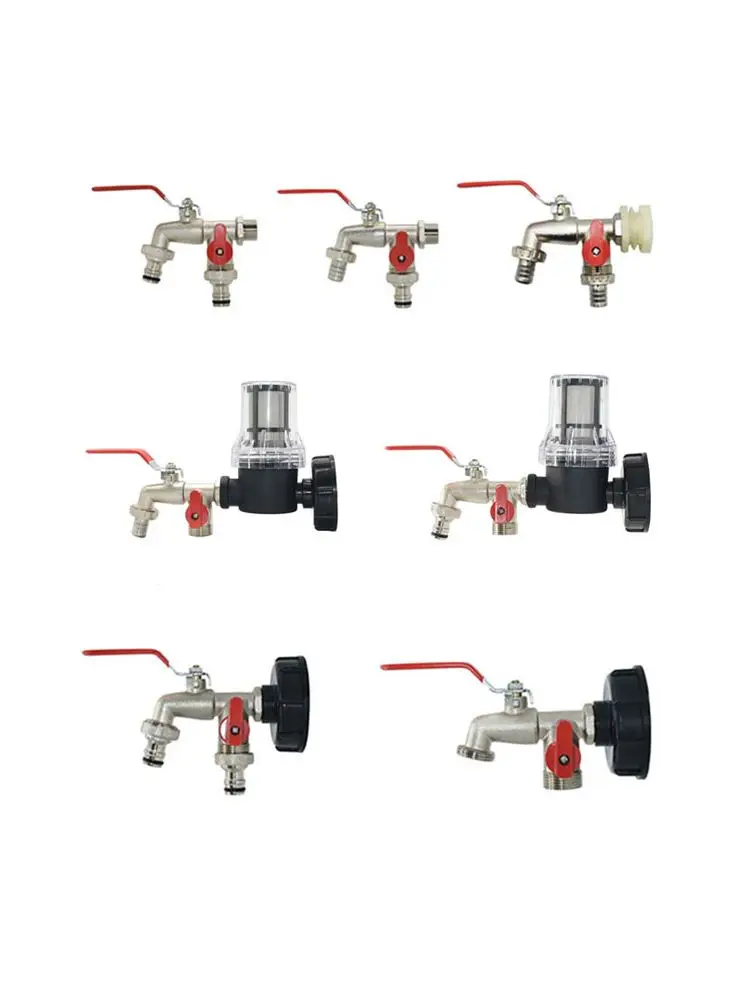 Connecteur de Robinet de Jardin à 2 Voies, Mathiateur de Tuyau S60 IBC, Adaptateur Précieux d'Eau, Valve d'Irrigation en Alliage de Zinc, Filetage Mâle 1/2