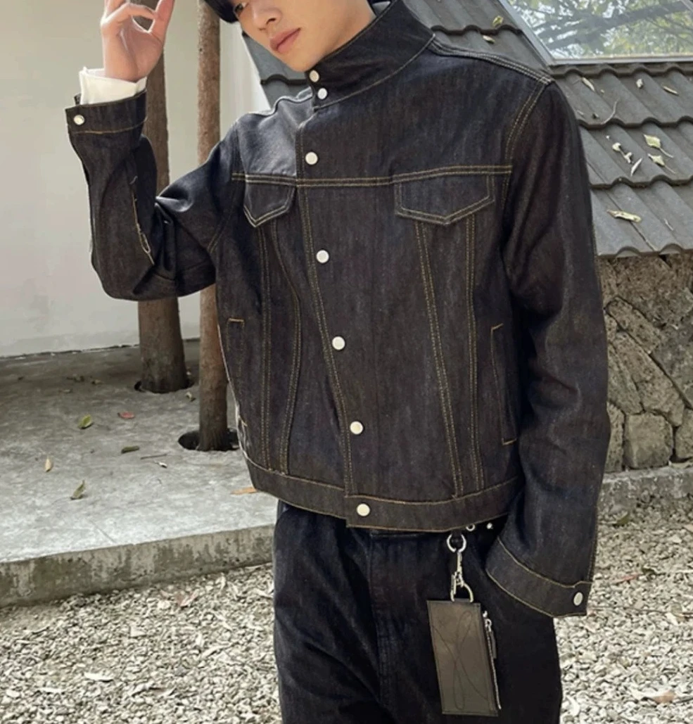 

Denim Jacket Men's 2026 Spring and Autumn Hong Kong Style High Street Vintage Tooling Jacket Trend