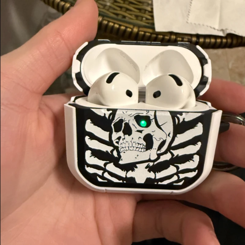 

Original Skull AirPods Pro3 Protective Case Customized Wireless Bluetooth Earphone TPU Soft Case Cool AirPods 4 Earphone Cover