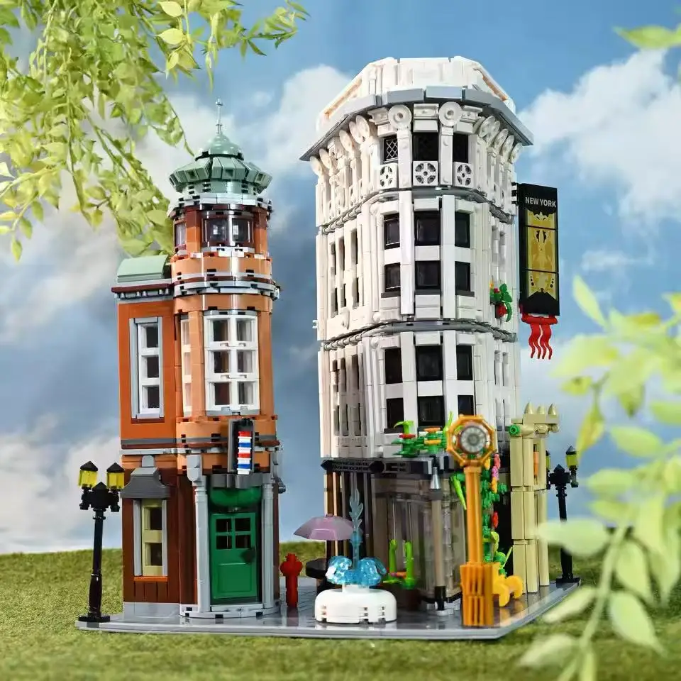 

Наборы для сборки зданий MOC Flatiron Building: Архитектурные модульные блоки для городских пейзажей, модель-конструктор для детей, подарок