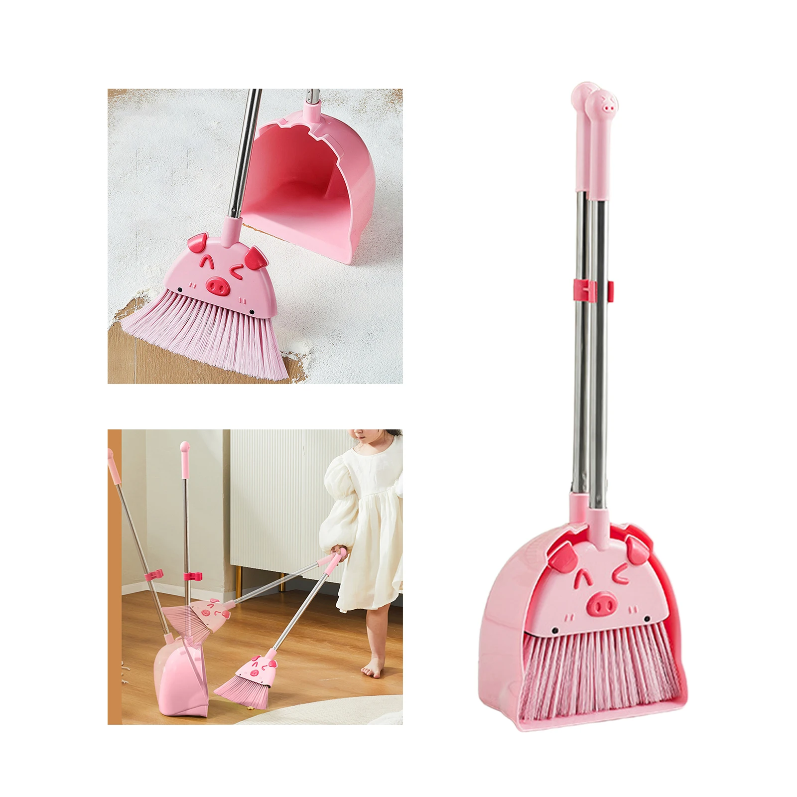 Kids Broom Dustpan Set Educational Toy House Cleaning Gifts Funny Kids Cleaning Set for Age 3-6 Girls Boys Birthday Gifts