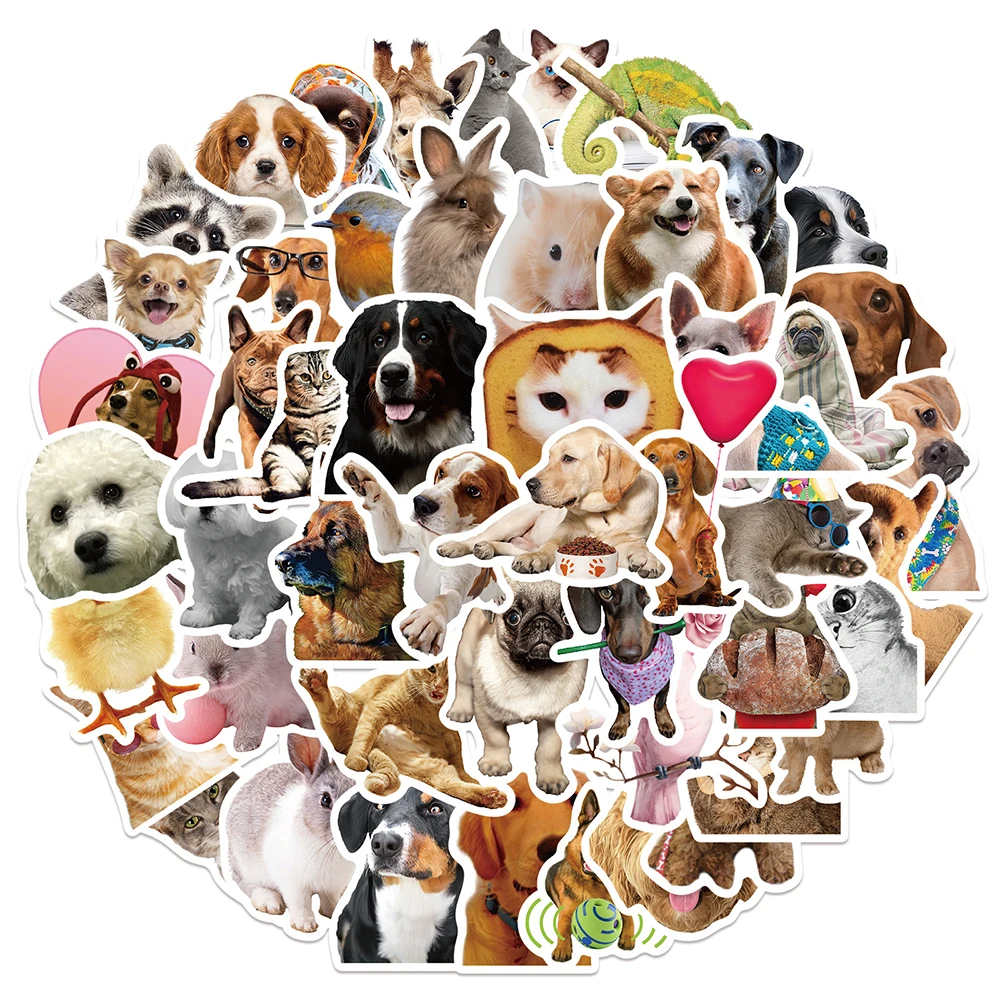 

10/30/50pcs Cute Cat Dog Animal Cartoon Stickers Meme Decal Scrapbook Laptop Skateboard Luggage Phone Car Funny Sticker Kid Toy