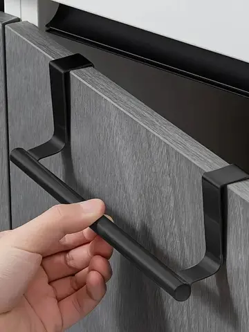 Towel Rod Steel Metal Wire Over Cabinet Towel Rack Storage Organizer Bathroom Door Hanging Towel Rack Punch-free Rag Hanger