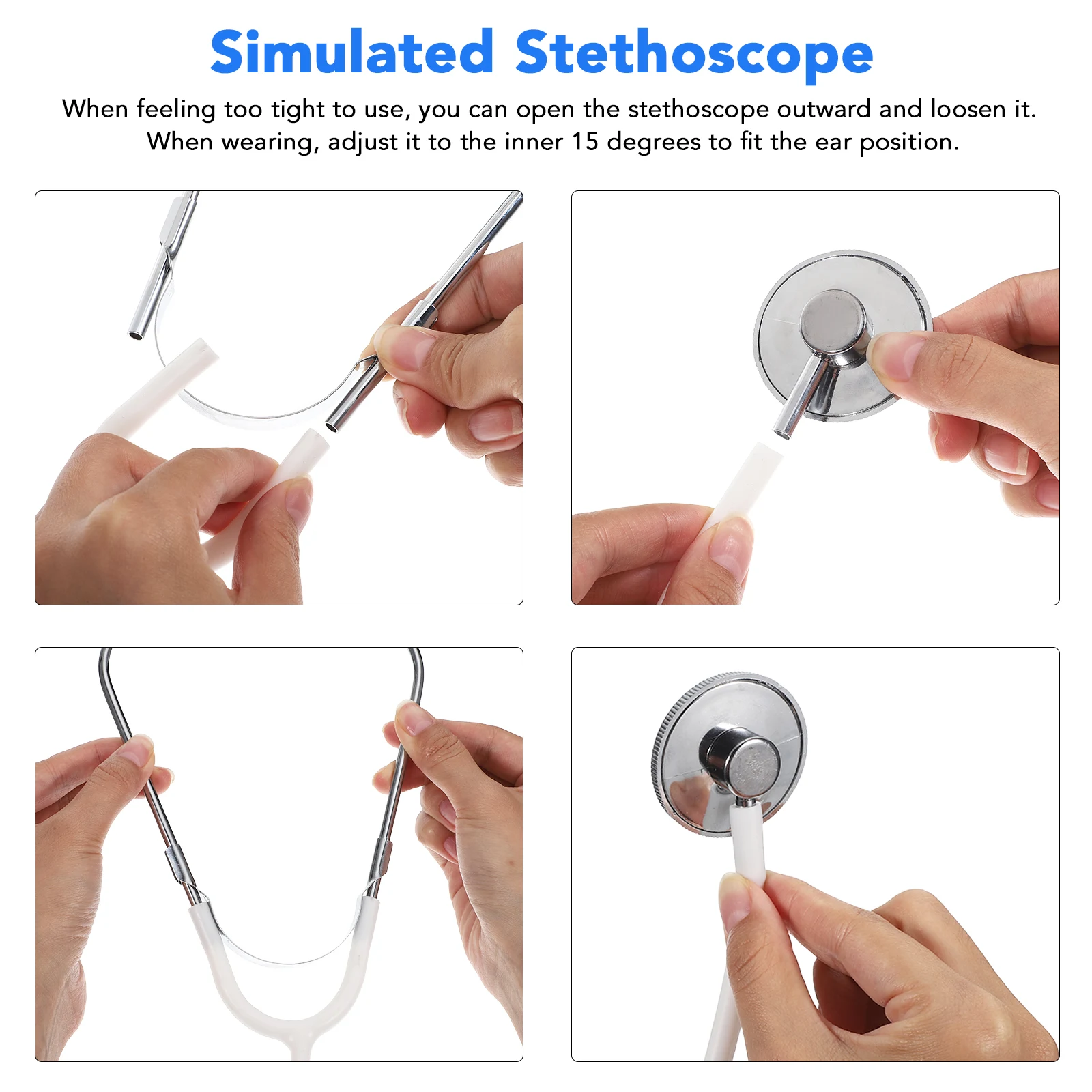 Accesorios de estetoscopio, juguete de simulación para médico, juego de rol para profesores de niños pequeños, juguetes de juego de rol para niños, estetoscopio de enfermera de Metal