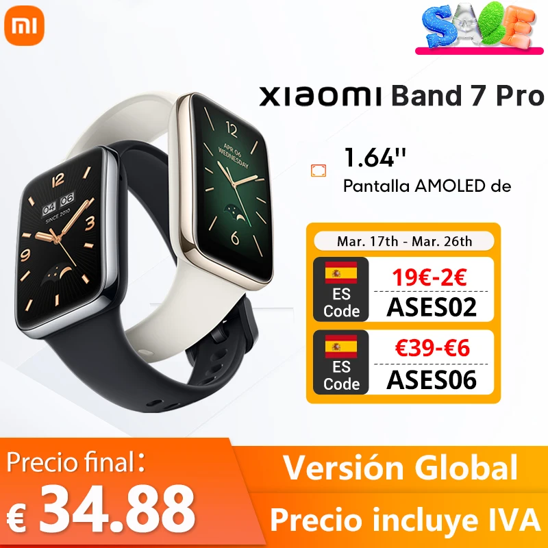 Versione globale Xiaomi Mi Band 7 Pro Smart bracciale 1.64 AMOLED 2.5D schermo curvo GPS ossigeno