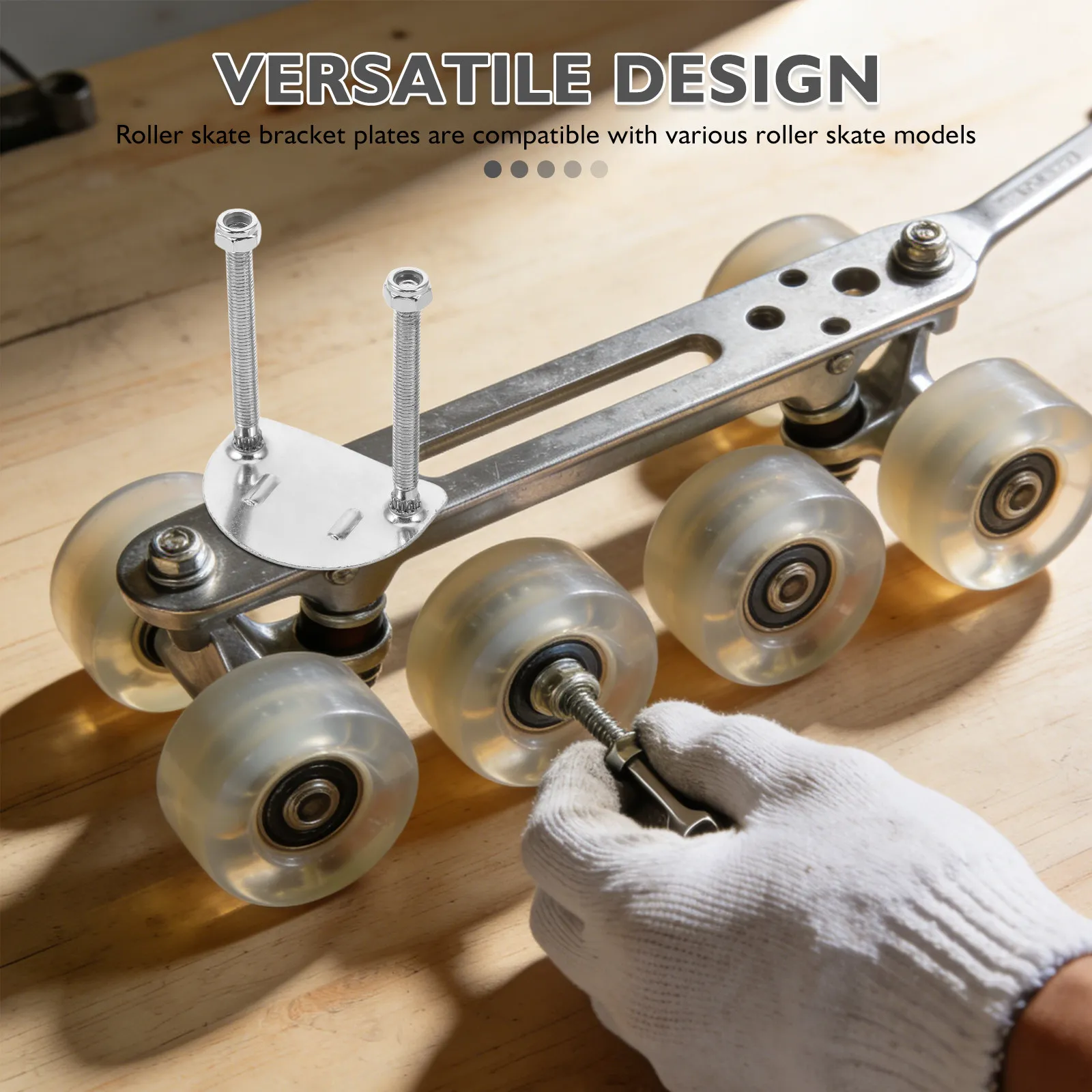 

8 шт. аксессуаров для роликовых коньков: кронштейны из нержавеющей стали для четырехколесных коньков, двойные крепежные элементы для замены