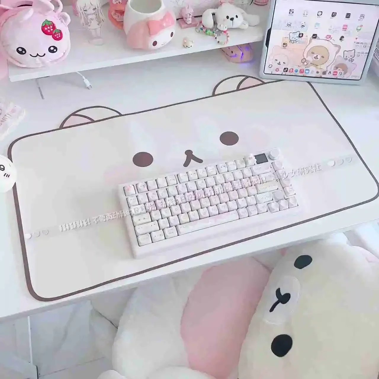 Cat design oversized leather desk pad