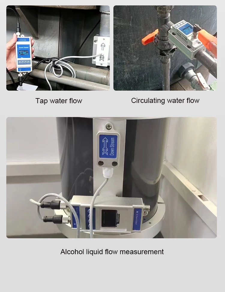 

2026 new clamp type ultrasonic flowmeter with LCD display portable ultrasonic water flowmeter for liquid measurement RS485 outpu
