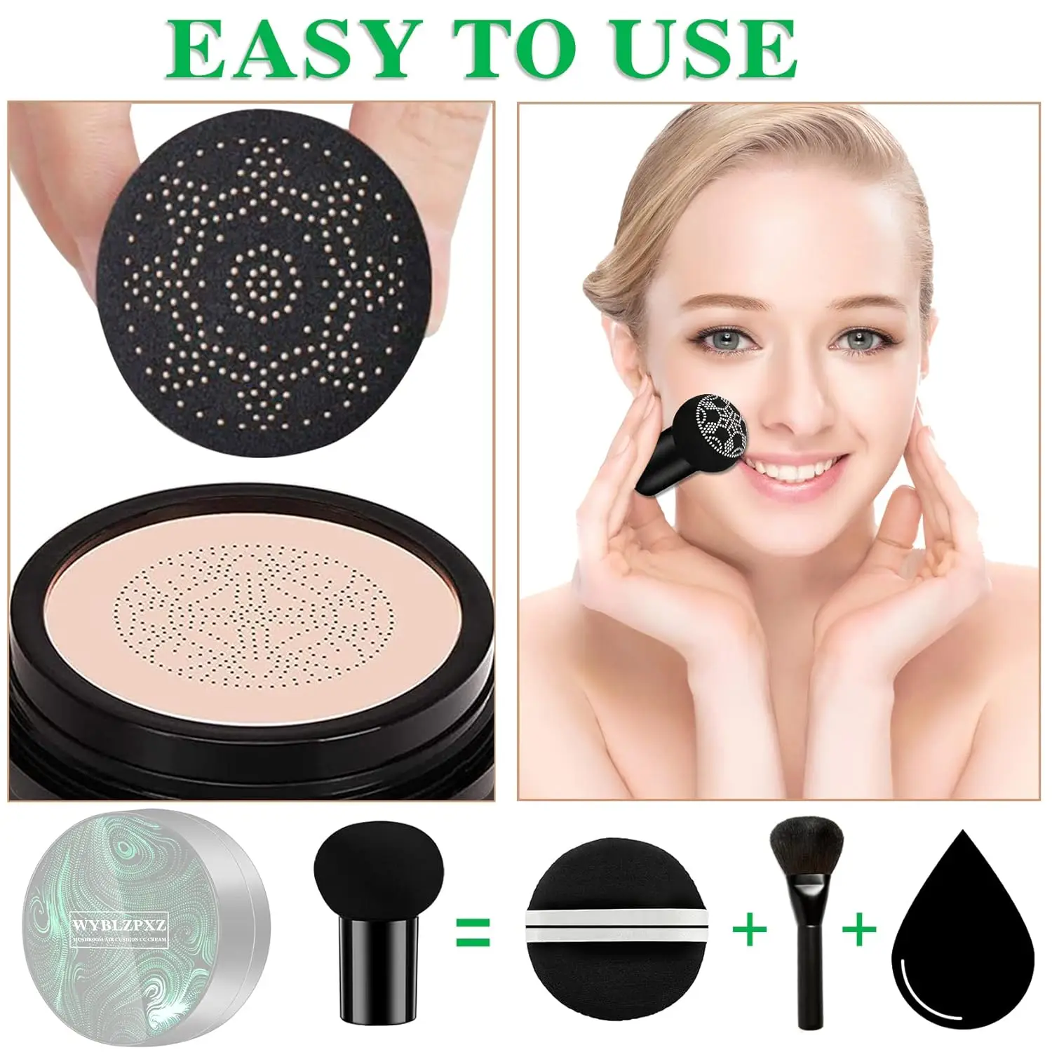 Foundation Magic Mushroom Head Air Cushion CC Cream Face Concealer Moisturizing Waterproof Foundation Base Makeup Cosmetics