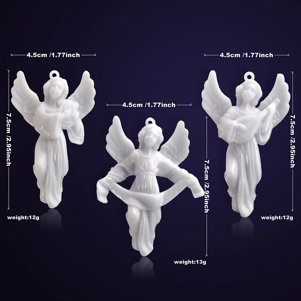 3pcs/Set Christmas White Angel Doll Small Elk Xmas Tree Hanging Ornaments New Year Gift Children\'s Toys Wedding Party Navidad