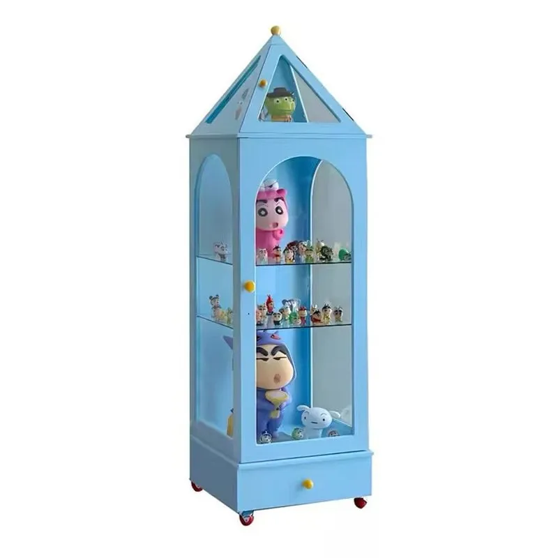 Dopamine color display cabinet, living room wall multi-layer display cabinet, modern simplicity