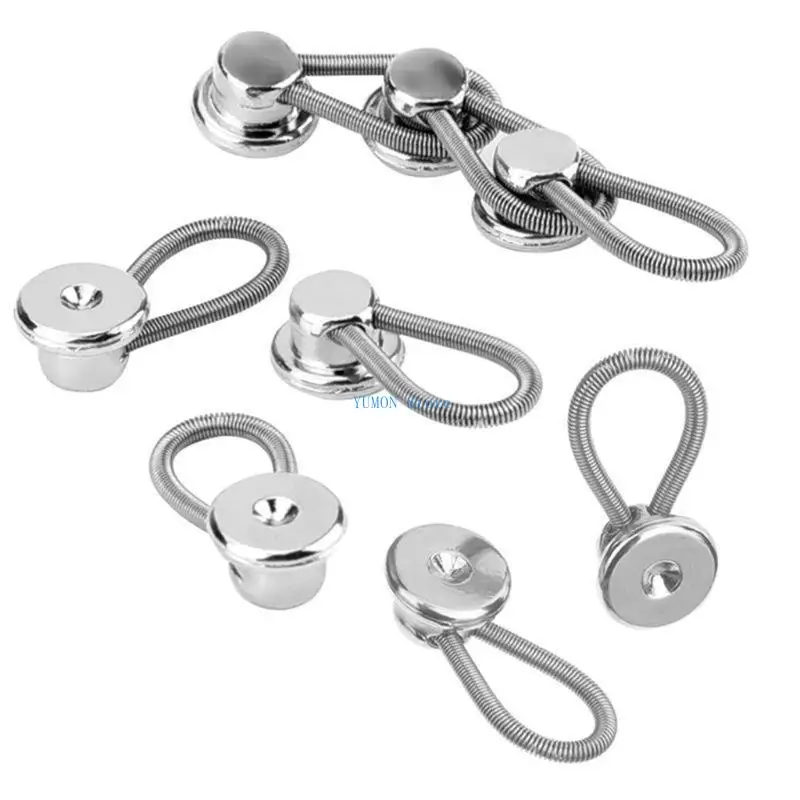 D0UD 12 ชิ้นปรับความยืดหยุ่นโลหะหัวเข็มขัดคอปกเอว Extender ชุดเดรสเสื้อ