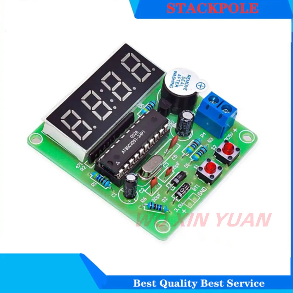 

AT89C2051 Digital 4 Bits Electronic Clock Electronic Production Suite DIY Kit Learing Kit for Arduino