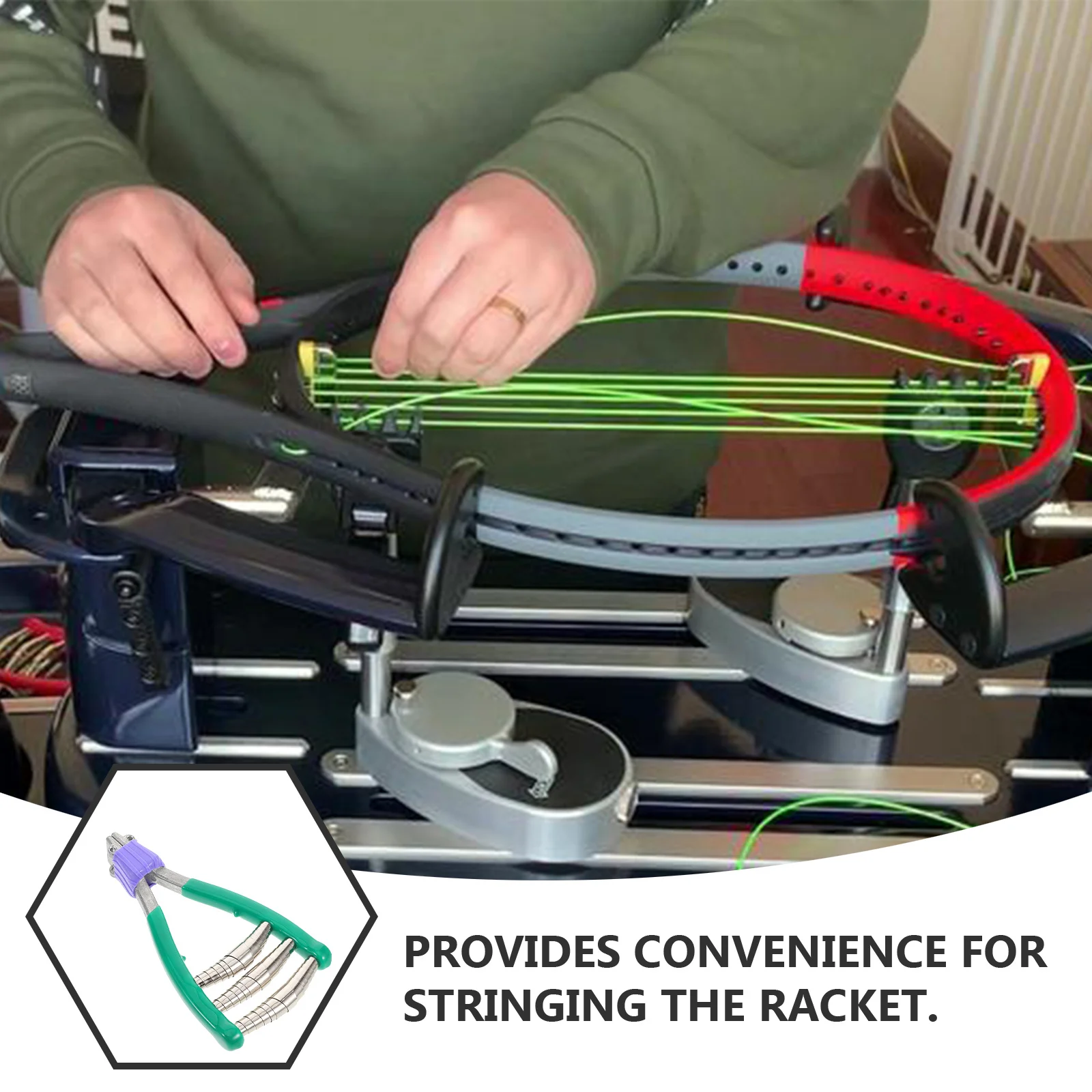 Green Badminton Tennis Stringing Machine Manual Clamp Tension Tool Racket Stringing Device Sports Supplies Racket Machine