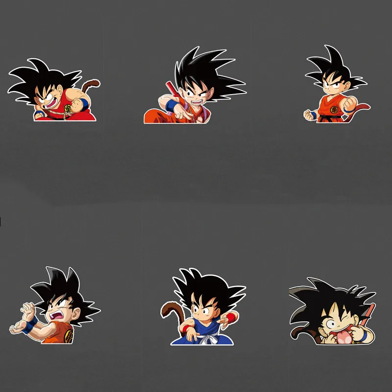 Dragon Ball Anime Sticker Cartoon Son Goku Kuririn Body Decorative Stickers Car Window Glass Stickers Children\'s Toys Gift