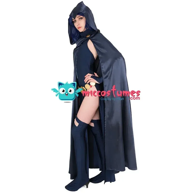

25COSMiccostumes женский костюм для косплея с крышкой ворона, платье, плащ с капюшоном, полный комплект, костюм для косплея на Хэллоуин
