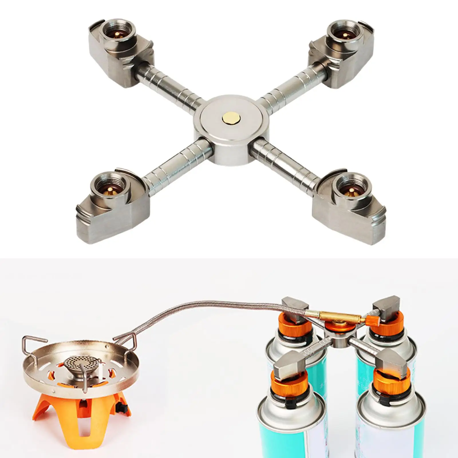 خفيفة الوزن موقد محول الموقد موصل خزان الغاز تحويل في الهواء الطلق نزهة شواء خزان الغاز تحويل رئيس للتخييم شواء #4