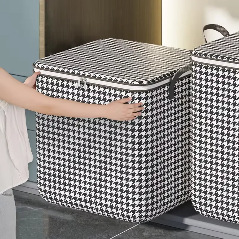 Staubdichte Vlies-Aufbewahrungstasche für Bettdecken, Platzsparender Kleiderschrank-Organizer für Umzug und Reisen