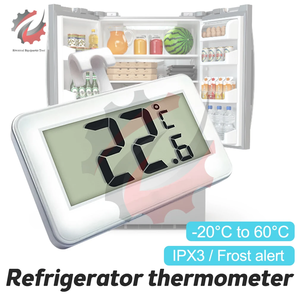 High Precision Thermometer IPX3 Waterproof Refrigerator Temperature Tester Meter -20°C-60°C Frost Alarm Thermometer For Freezer