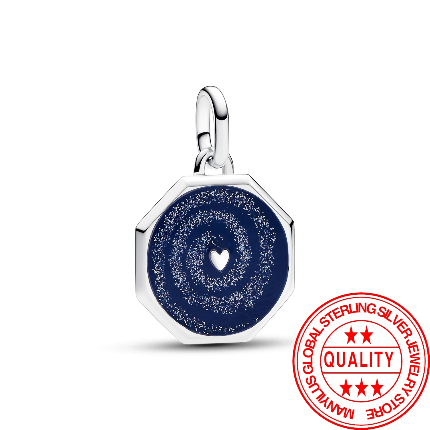 Colgante de plata de ley S925 para mujer, abalorio Original para pulsera, cuentas de galaxia, corazón, mariposa azul, collar, joyería artesanal, novedad de 2024