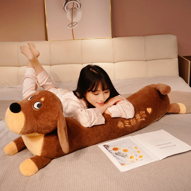 80cm New Huggable Dachshund Plush Toy Soft Stuffed Dog Long Pillow Cartoon Animal Doll Sleeping Cushion Home Decor Kids Gift