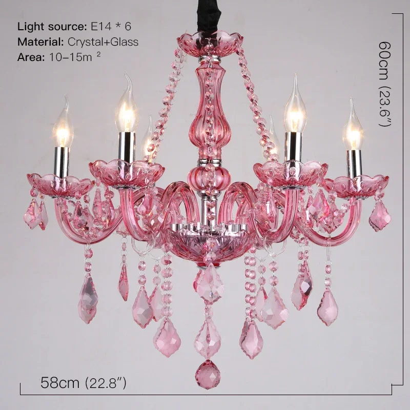 SOFEINA Rose Red Crystal Pendent Lamp European Luxury Living Room Restaurant BedroomVilla Clothing Store Beauty Salon Chandelier