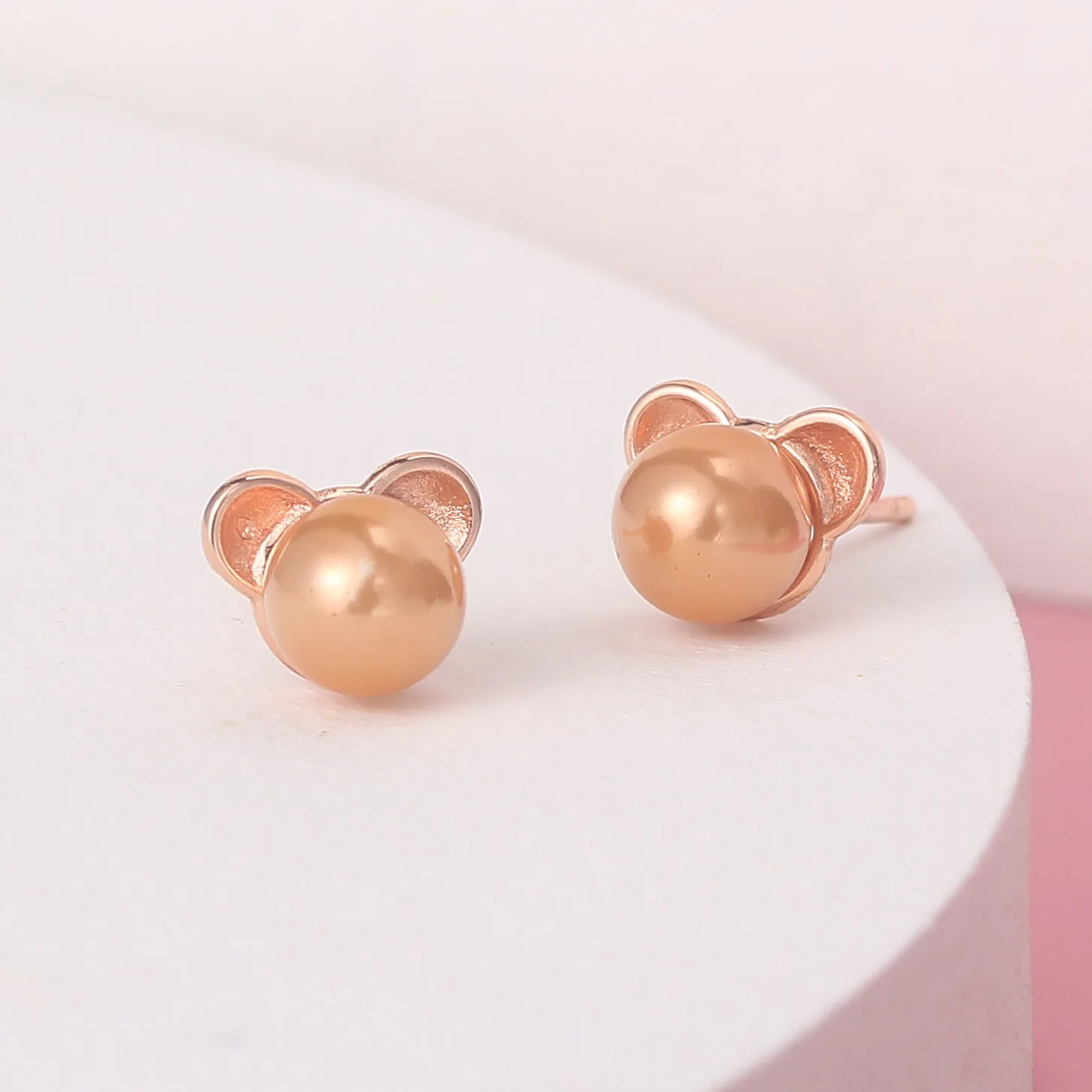 ZHOUYANG Little Bear Jewelry Sets For Women Girls New Cute Imitation Pearls Animal Necklace Earrings Gift Fashion Jewelry DZS001 image 3