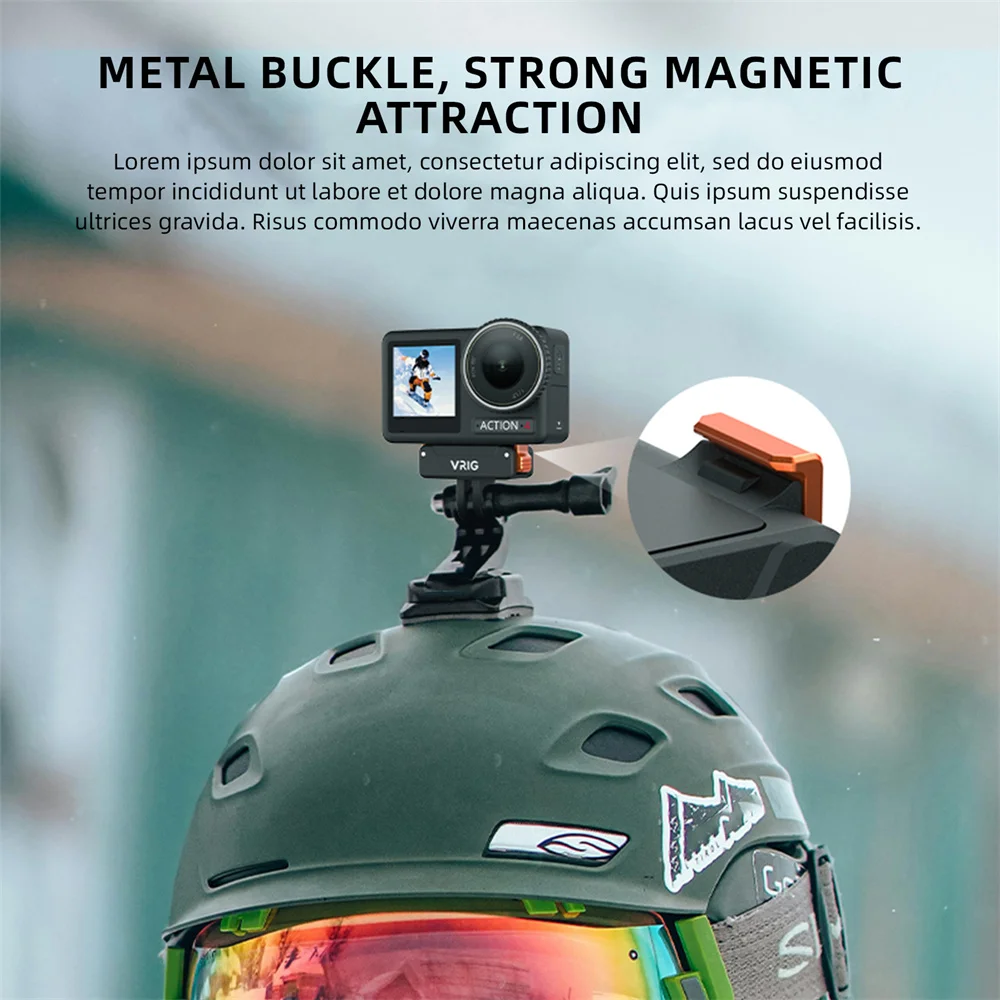 VRIG Magnetische Quick Release Mount voor DJI Action 5 Pro/4/3 Snelle en handige 2-polige houder voor statieven en selfie-sticks