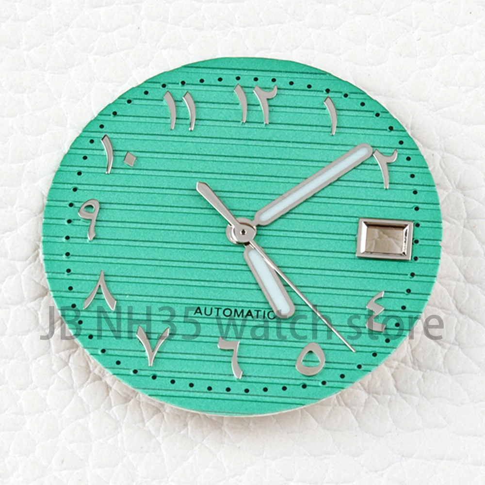 

Nh35 29.8mm Watch Dial Face Arabic Numerals Dial Green Luminous Dial Hands for Nautilus NH35/NH36/NH38 Movement Watch Accessorie