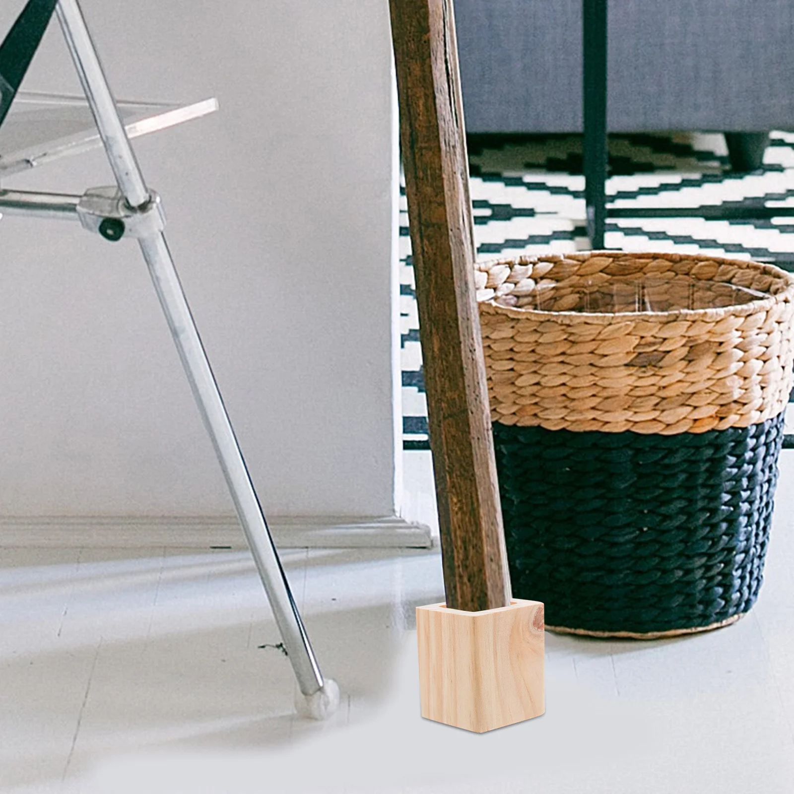 4 قطعة الأثاث الخشبي الناهضون الصلبة سرير مربع مكتب أريكة الساق رافع مكعب نمط أقدام أثاث الناهضون رفع الارتفاع مساحة التخزين #4