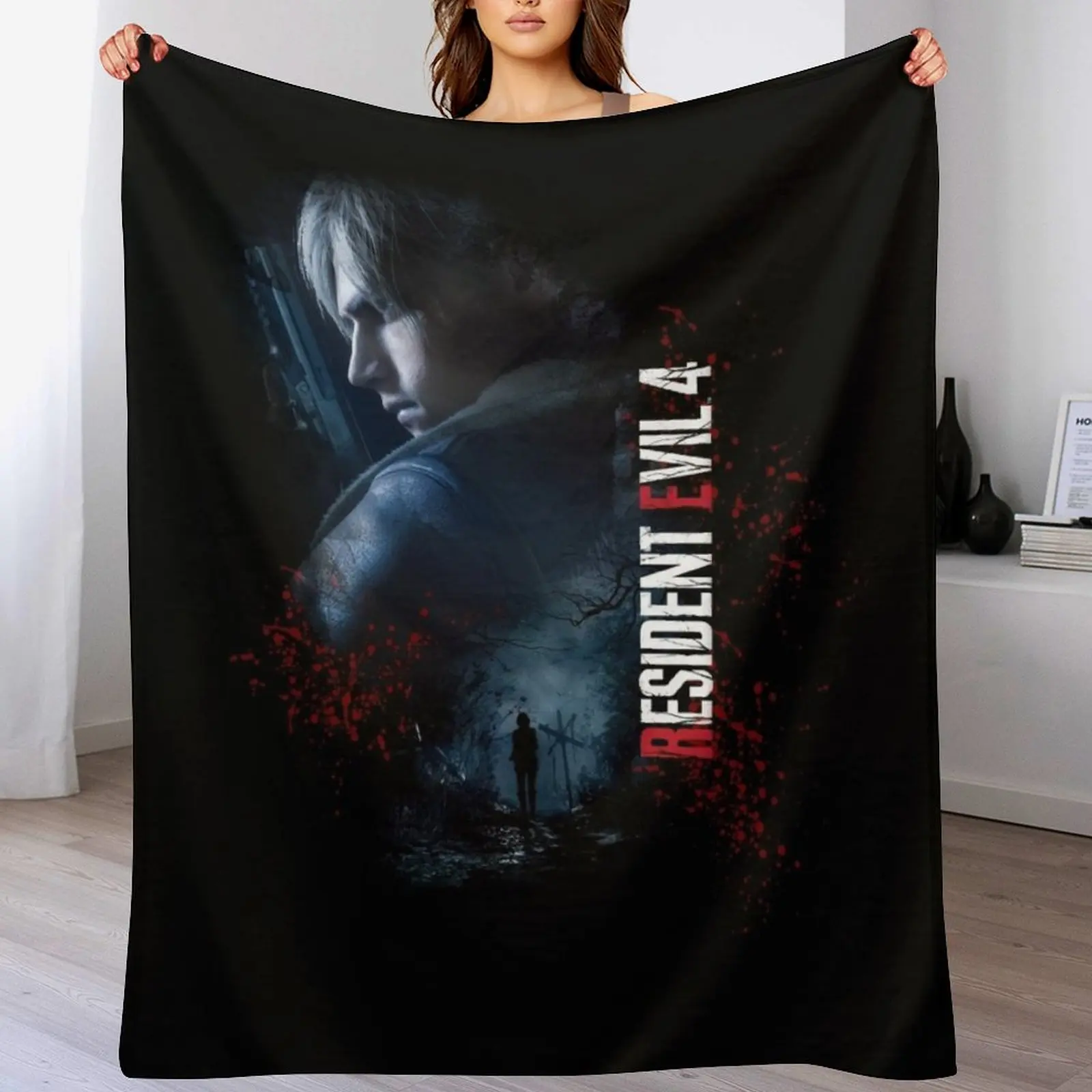 Leon Kennedy RE4make Design 2 Throw Blanket Large Cute decorative Blankets