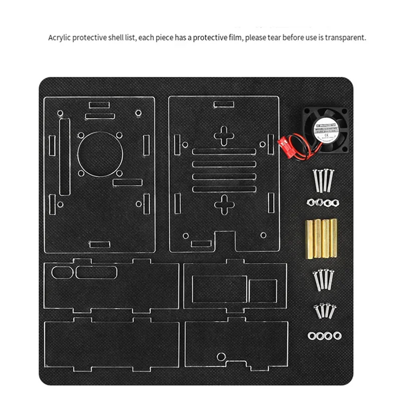 

Акриловый чехол для Raspberry Pi 5, охлаждающий вентилятор, прозрачный корпус, защитный чехол, детали для Pi 5-ABIU
