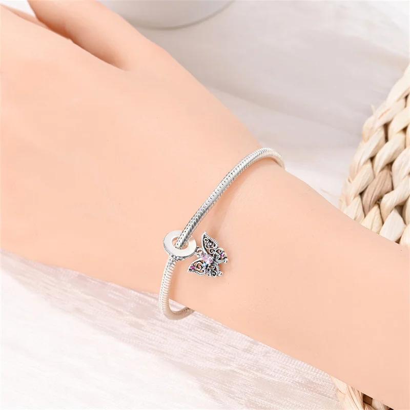 New In Silver Color Romantic Classic Series Guardian Flower Beads Fit Pan 3MM Bracelet DIY Charm Pendant Woman Jewelry Hot Sale