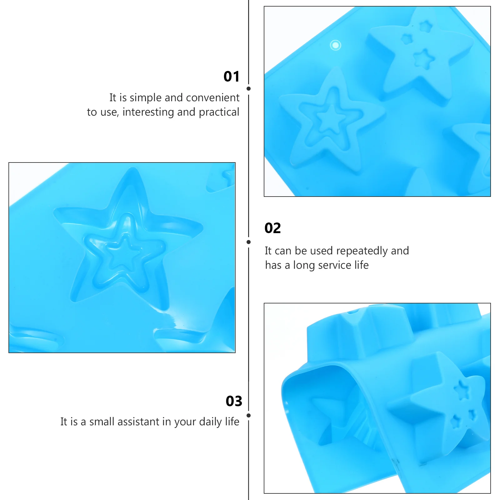 

Silicone Star Shape Mold 6-Hole Diy Craft For Soap Wax Resin Epoxy Making Handmade Projects Smooth Non-Stick Easy
