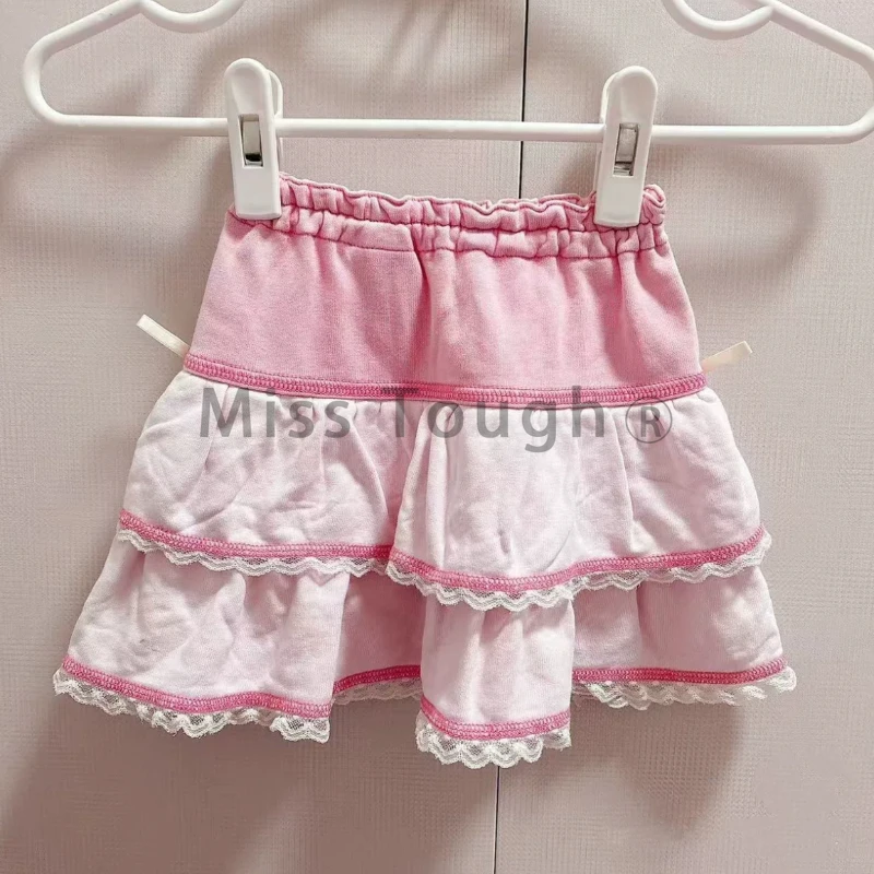2025 Japanese Sweet Lolit Mini Skirts Woman Y2k Aesthetic High Waist Cake Skirt Female Princess Vintage Kawaii Outfits Mujer New
